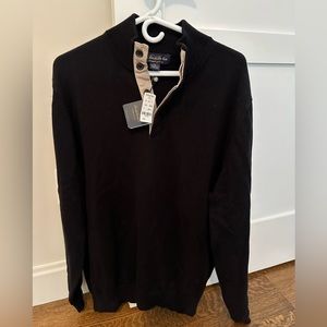 NWT Brooks Brothers Classic Mens all season supima cotton black sweater